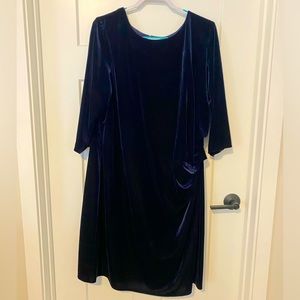 Navy Blue Velvet Dress